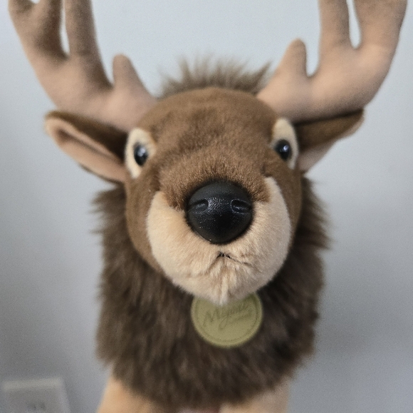 Aurora Miyoni ELK Big Realistic Plush Stuffed Buddy Brown & Tan - Picture 2 of 12
